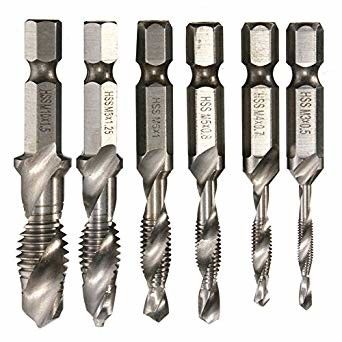 6pcs HSS Hex Shank سوراخ قطعه مجموعه M3-M10 برای حفاری فلز