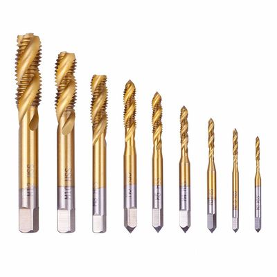 قلاویز ماشینی HSS با روکش تیتانیوم M12 با شیار مارپیچی DIN371