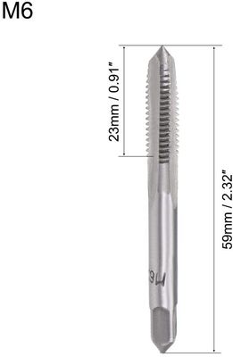HSS M6 دست ها فلوت مستقیم 1 پیچ رشته متریک
