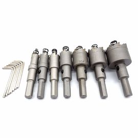 14mm-35mm تنگستن کاربید Tipped سوراخ اره مته بیت مجموعه 7pcs رنگ نقره ای
