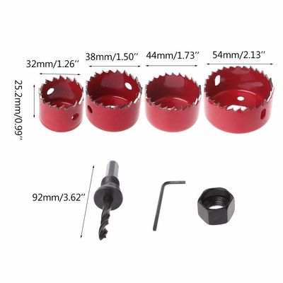 6Pcs فولاد کربن سوراخ نورد مجموعه برای کار با چوب 32-54mm